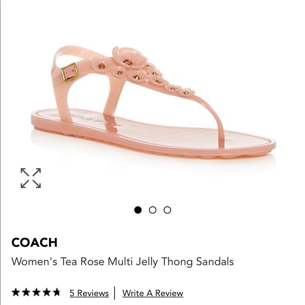 COACH WOMEN’S TEA ROSE MULTI JELLY THONG SANDALS